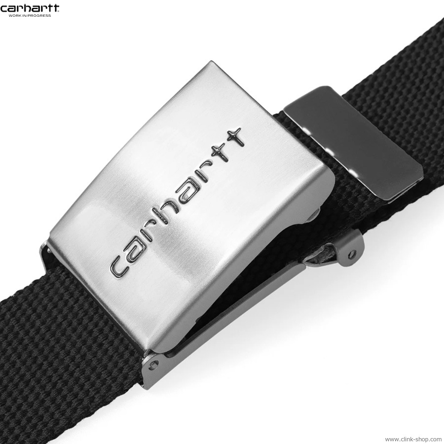 CARHARTT WIP CLIP BELT CHROME (BLACK)