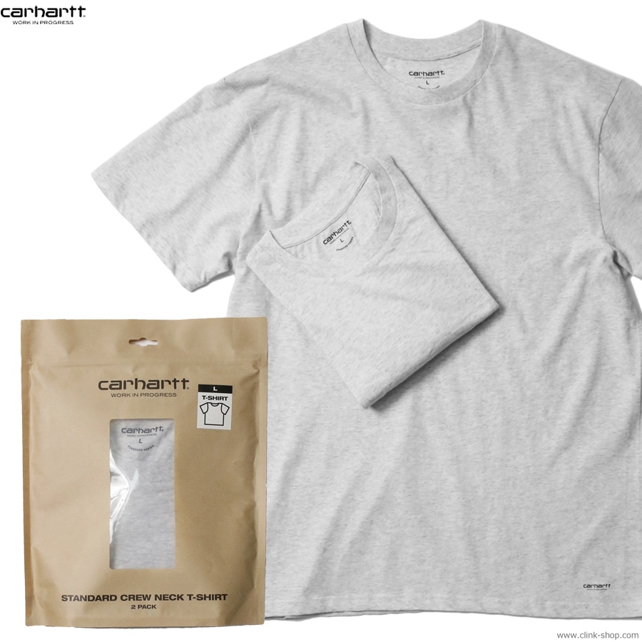 CARHARTT WIP STANDARD CREW NECK T-SHIRT (ASH HEATHER)