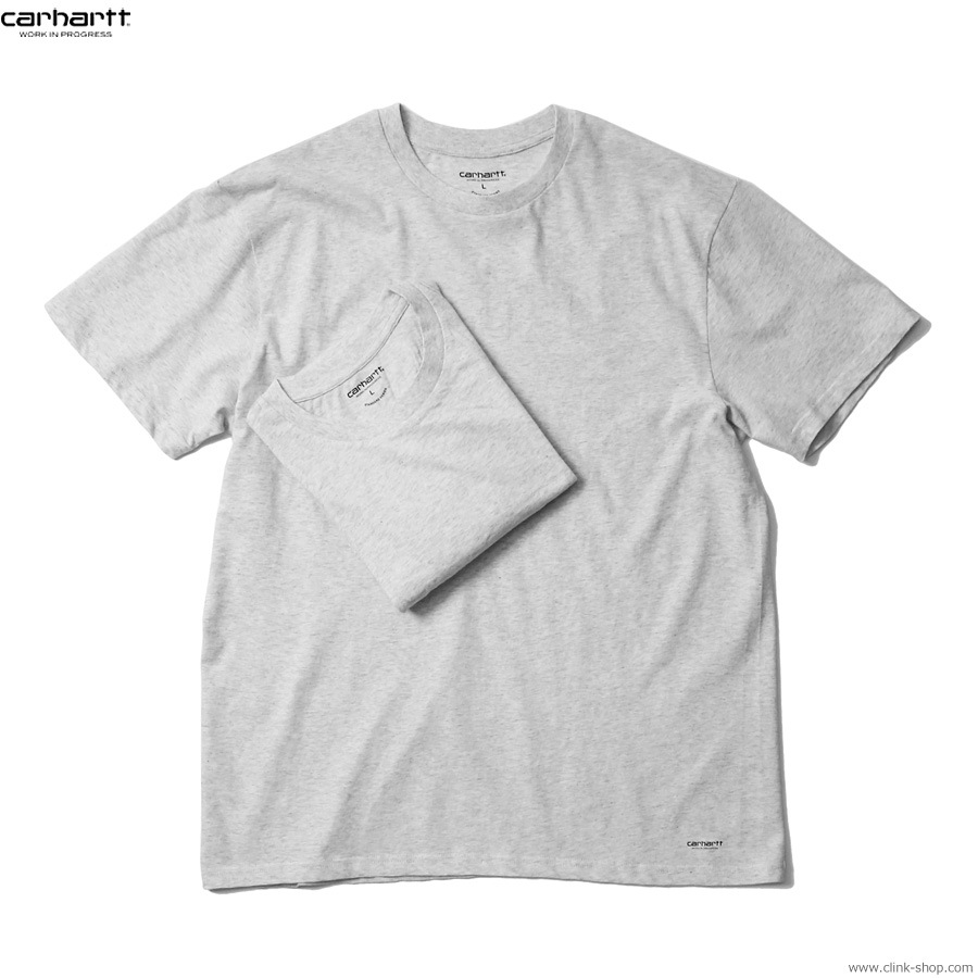 CARHARTT WIP STANDARD CREW NECK T-SHIRT (ASH HEATHER)