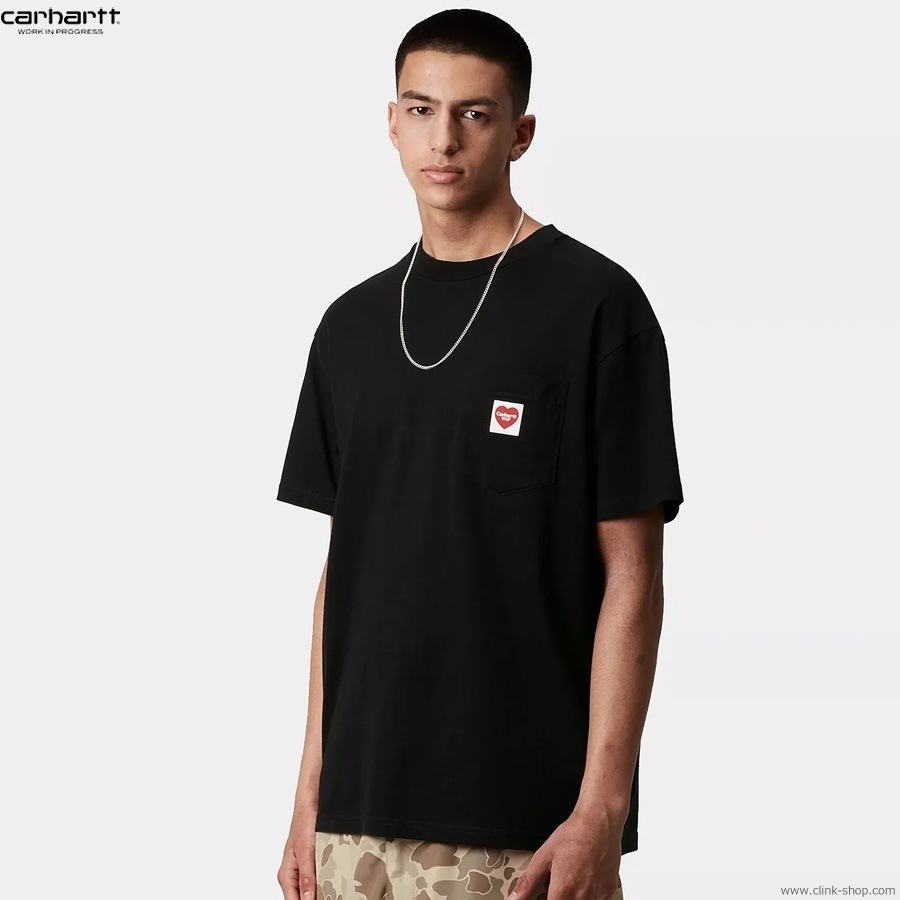 CARHARTT WIP S/S POCKET HEART T-SHIRT (BLACK)