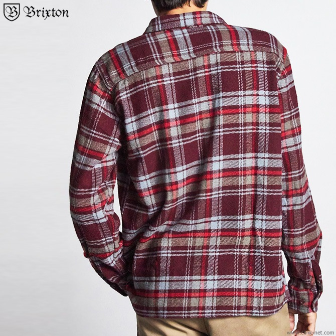 BRIXTON ARCHIE L/S FLANNEL (MAROON)
