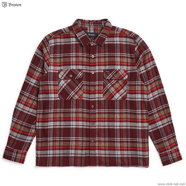 BRIXTON ARCHIE L/S FLANNEL (MAROON)