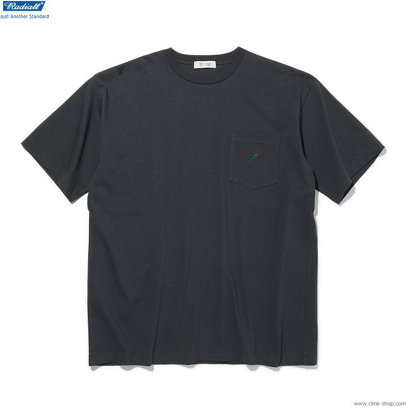 RADIALL ROSE - CREW NECK POCKET T-SHIRT S/S (INK BLACK)