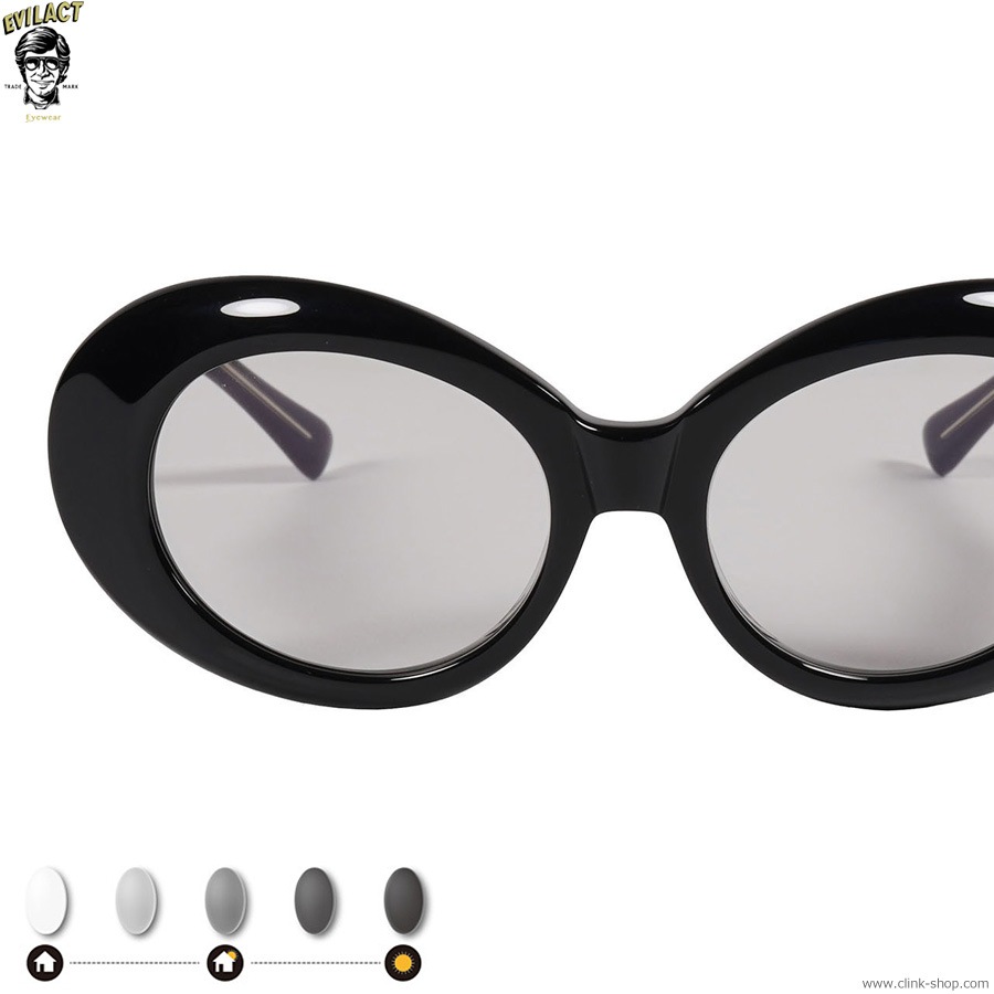 EVILACT EYEWEAR EAGLE - BLACK��A.CLEAR/COLOR PHOTOCHROMIC SMOKE LENS [EAE24-20-01]