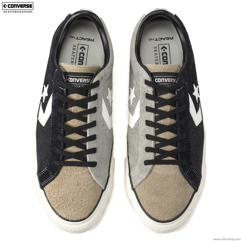 CONVERSE SKATEBOARDING "+ SERIES" PRORIDE SK OX + (BLACK��BEIGE��GRAY)
