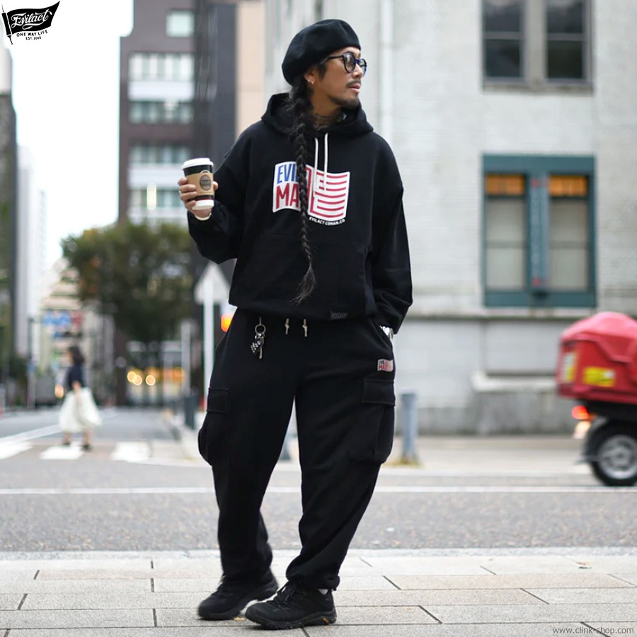 EVILACT HEAVY HOODIE (BLACK) [EA24-ACT2-T04]