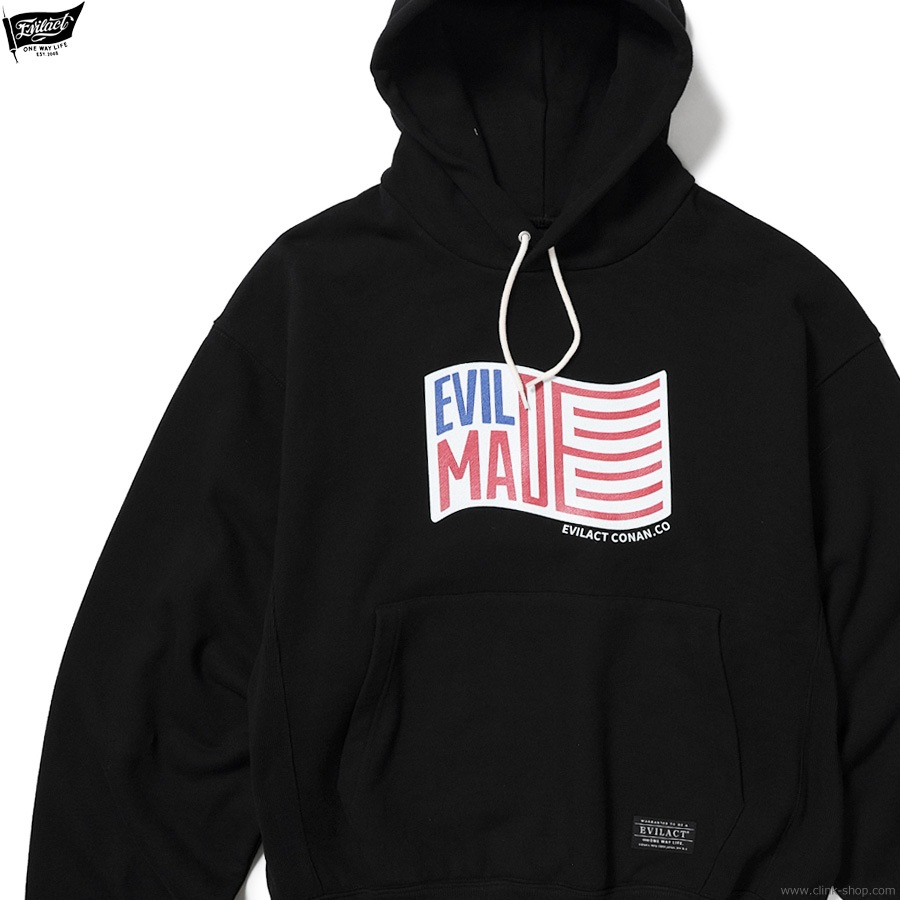 EVILACT HEAVY HOODIE (BLACK) [EA24-ACT2-T04]