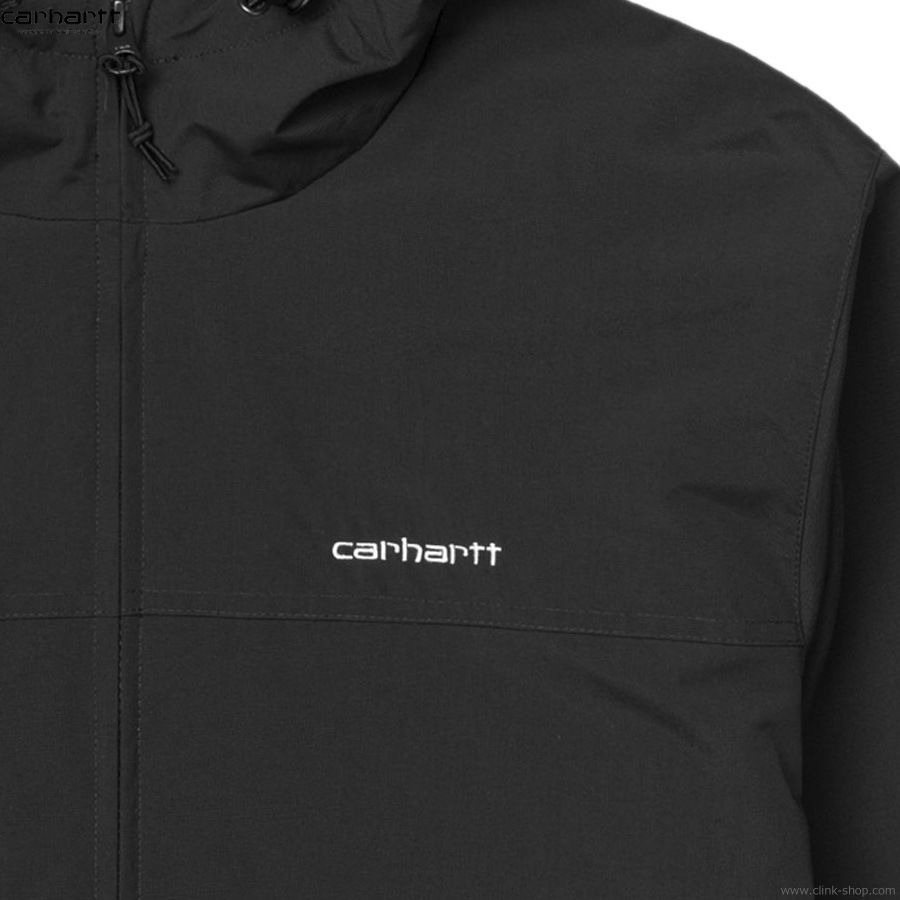CARHARTT WIP HOODED SAIL JACKET (BLACK/WHITE)