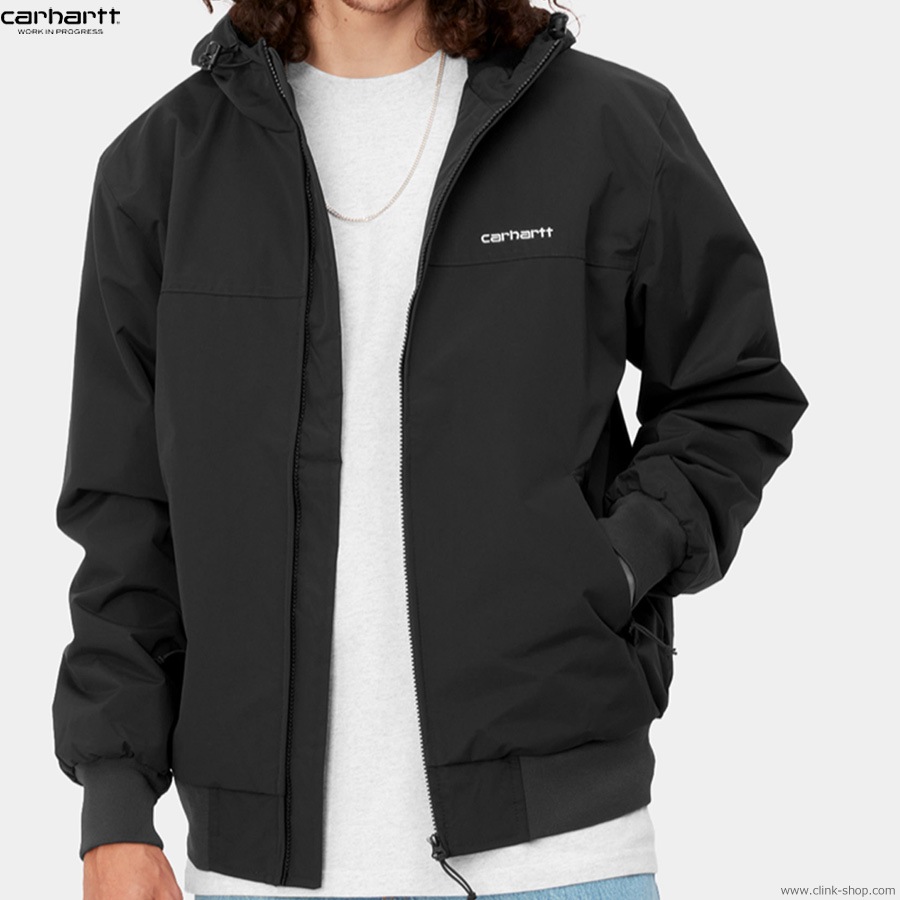 CARHARTT WIP HOODED SAIL JACKET (BLACK/WHITE)