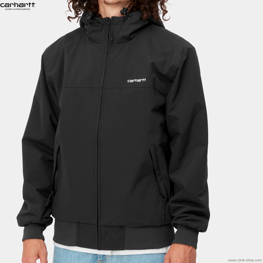 CARHARTT WIP HOODED SAIL JACKET (BLACK/WHITE)