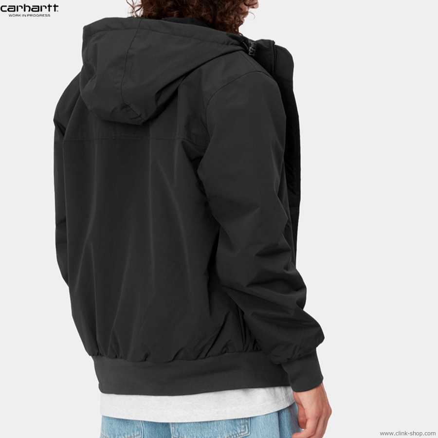 CARHARTT WIP HOODED SAIL JACKET (BLACK/WHITE)