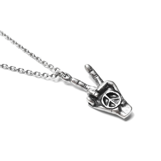 RADIALL PEACE SYMBOL NECKLACE (SILVER)