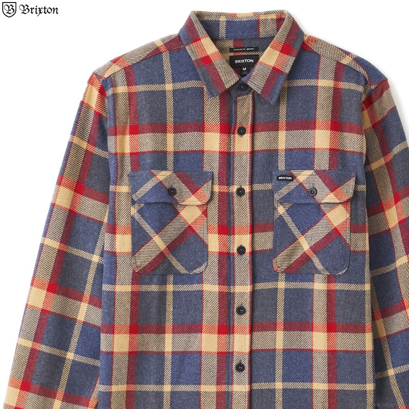BRIXTON BOWERY L/S FLANNEL (BLUE��RED)