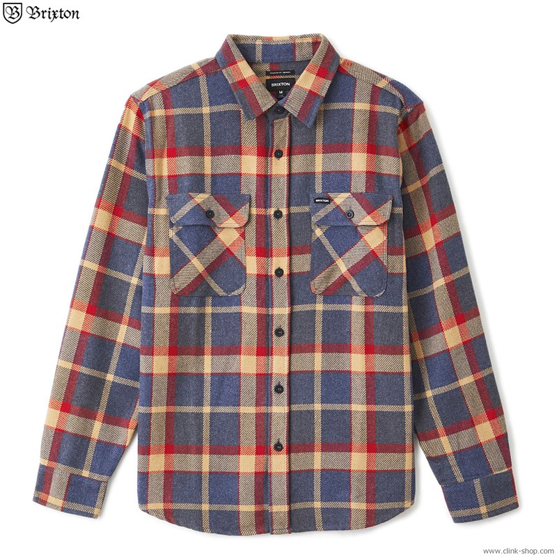 BRIXTON BOWERY L/S FLANNEL (BLUE��RED)