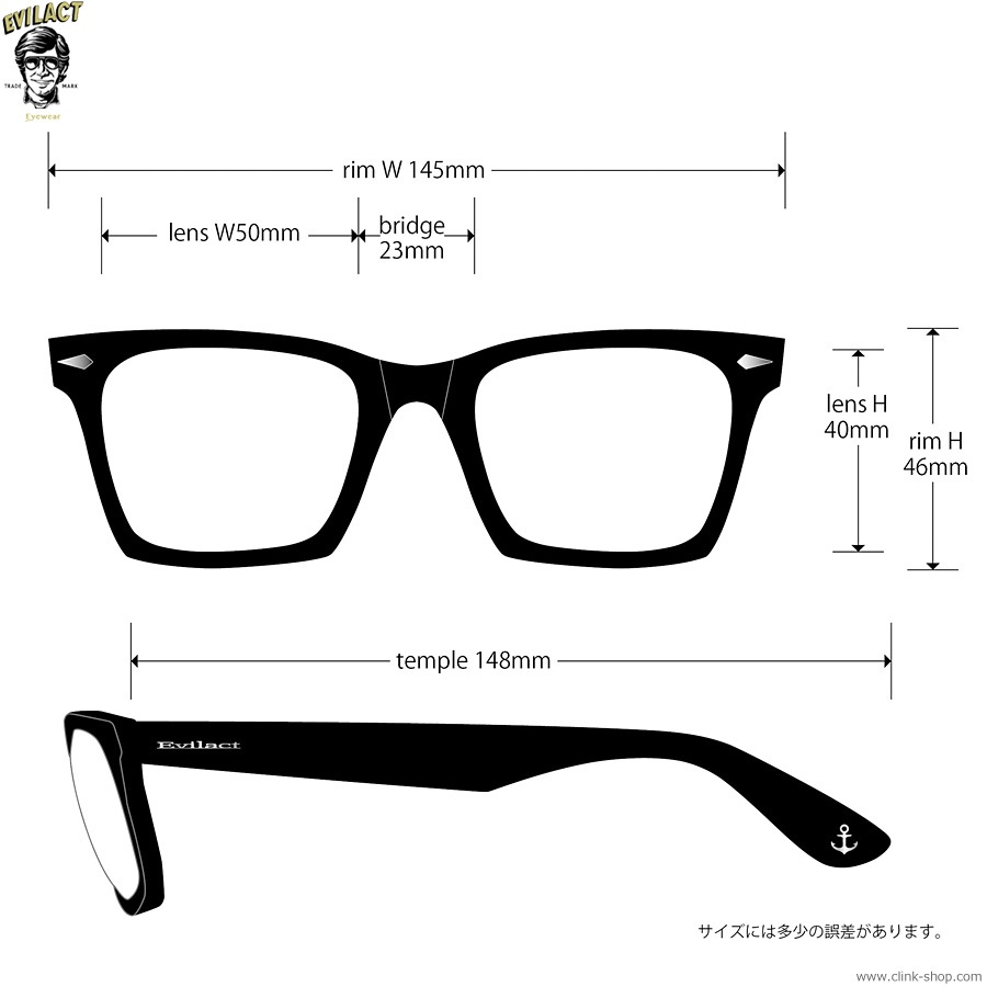 CLINK｜EVILACT EYEWEAR MUSTANG - BLACK/BLUE LENS [EAE24-21-03