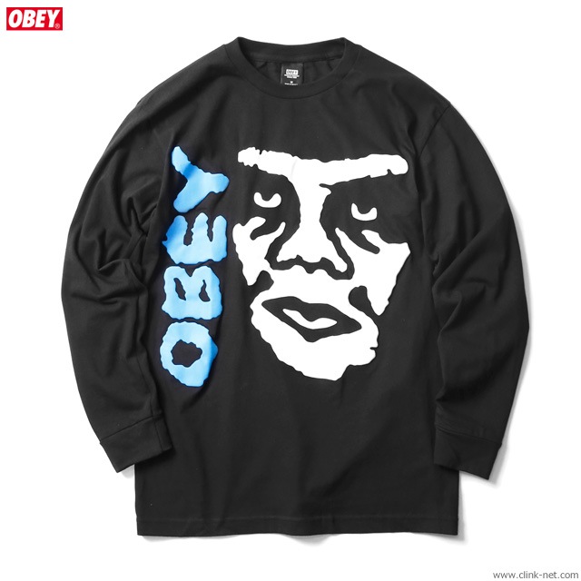 OBEY BASIC LONG SLEEVE TEE "THE CREEPER 2" (BLACK)