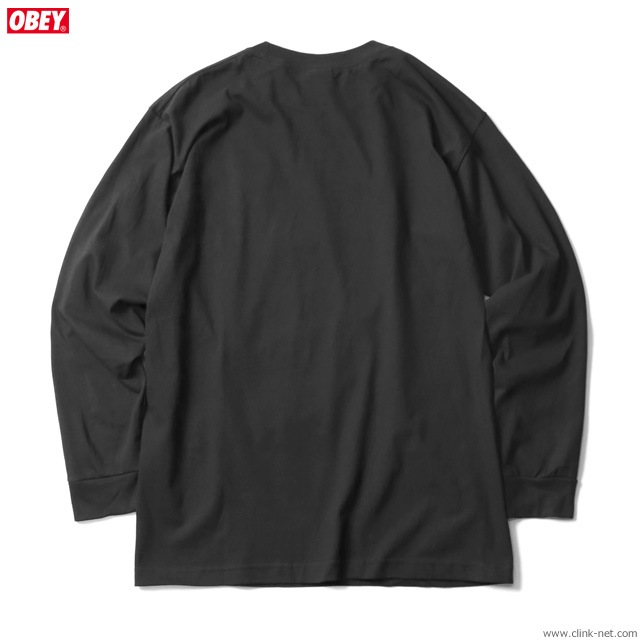 OBEY BASIC LONG SLEEVE TEE "THE CREEPER 2" (BLACK)