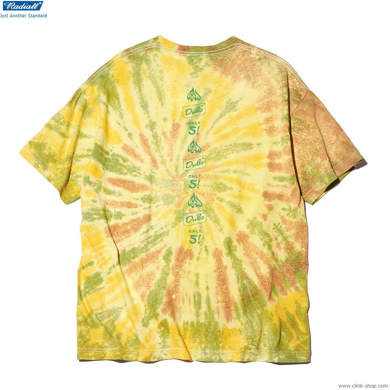 RADIALL MR.EASY - CREW NECK T-SHIRT S/S (YELLOW TIE-DIE) [RAD-22SS-TEE011]
