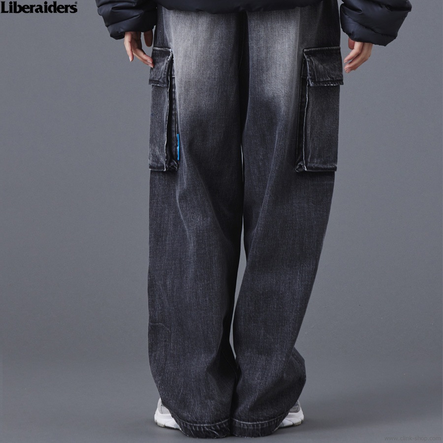 LIBERAIDERS DENIM CARGO PANTS (BLACK) #77709
