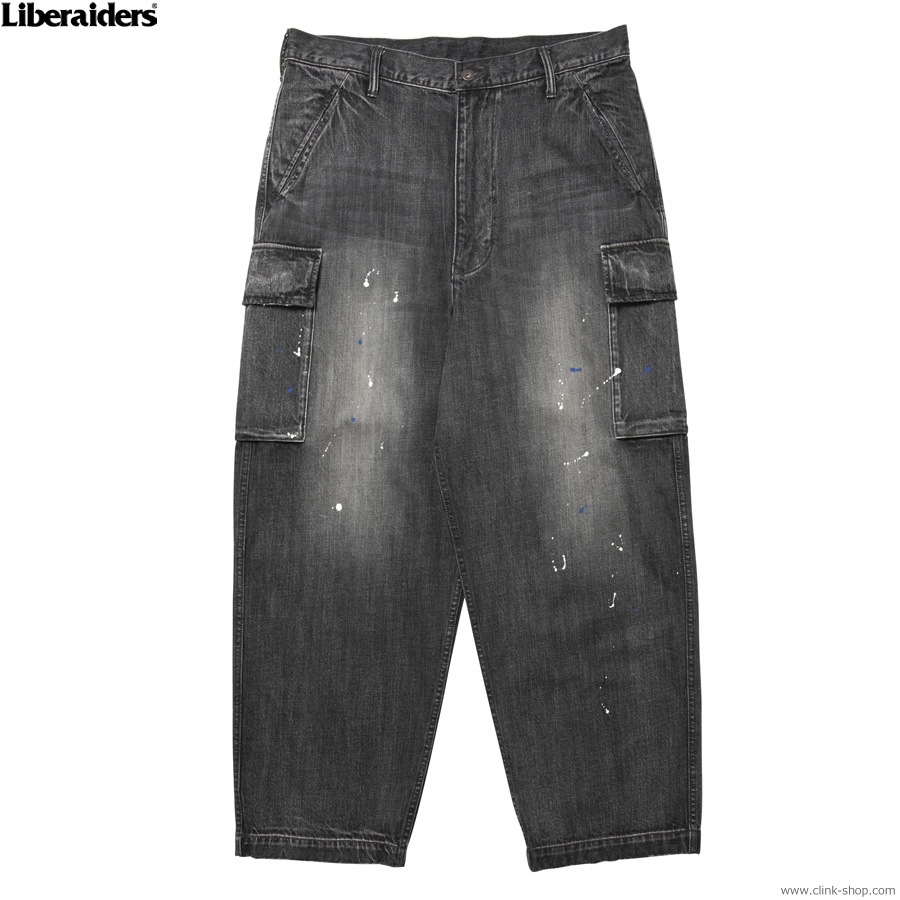 LIBERAIDERS DENIM CARGO PANTS (BLACK) #77709
