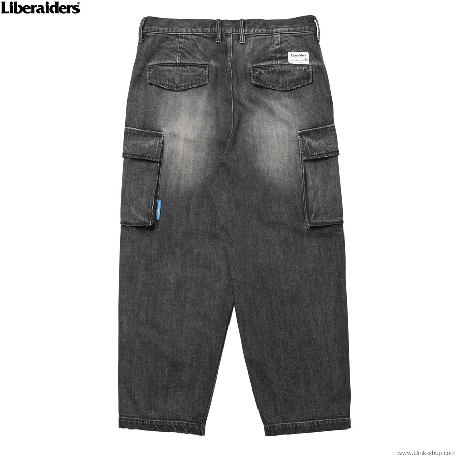 LIBERAIDERS DENIM CARGO PANTS (BLACK) #77709