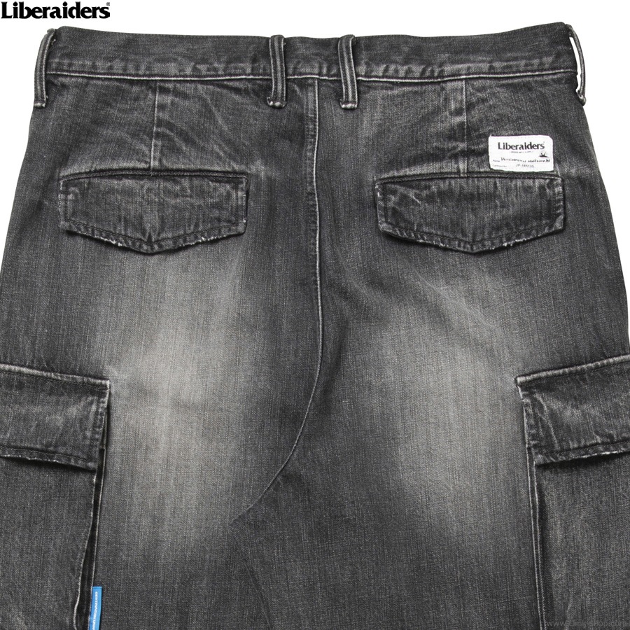 LIBERAIDERS DENIM CARGO PANTS (BLACK) #77709