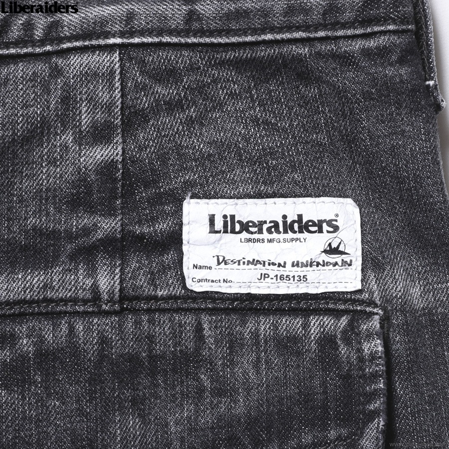 LIBERAIDERS DENIM CARGO PANTS (BLACK) #77709