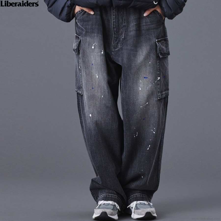 LIBERAIDERS DENIM CARGO PANTS (BLACK) #77709