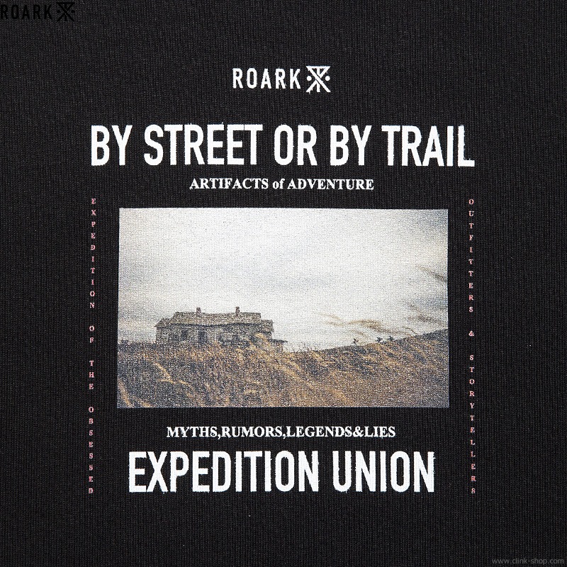 ROARK REVIVAL "BY STREET OR BY TRAIL" 9.3oz H/W L/S TEE (BLACK)