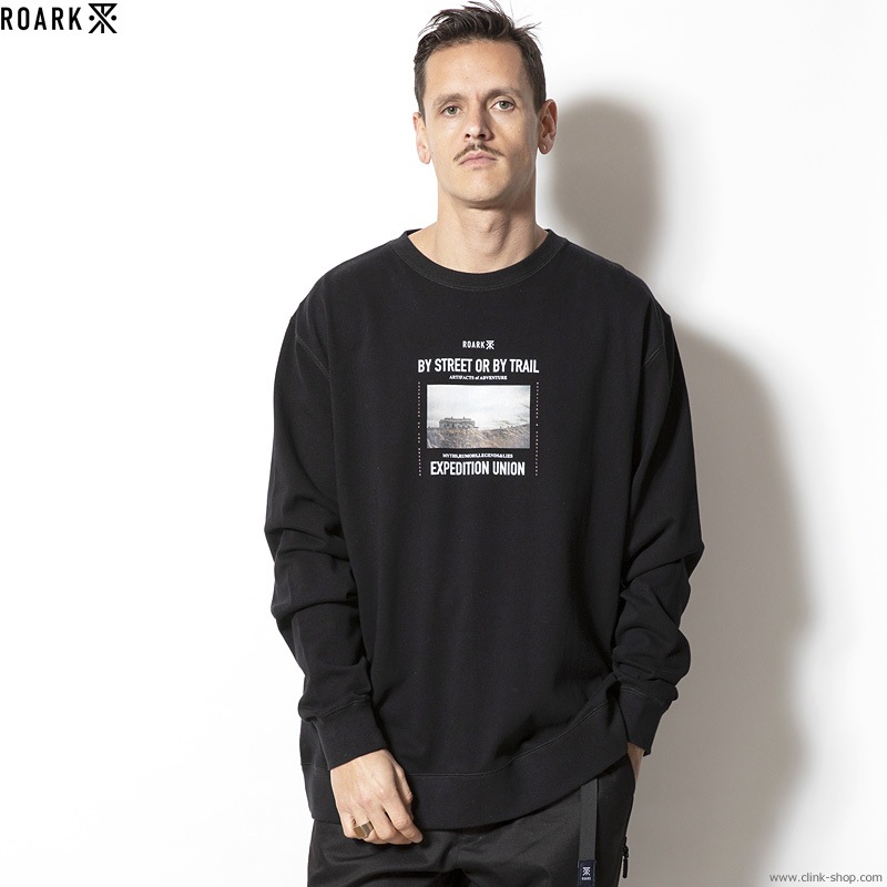 ROARK REVIVAL "BY STREET OR BY TRAIL" 9.3oz H/W L/S TEE (BLACK)