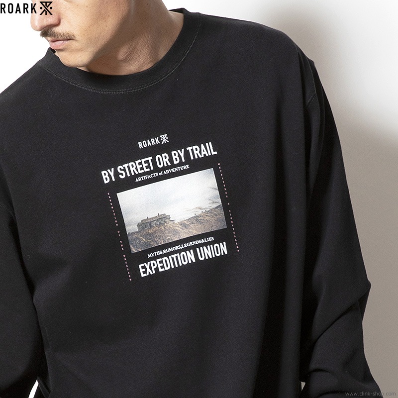 ROARK REVIVAL "BY STREET OR BY TRAIL" 9.3oz H/W L/S TEE (BLACK)