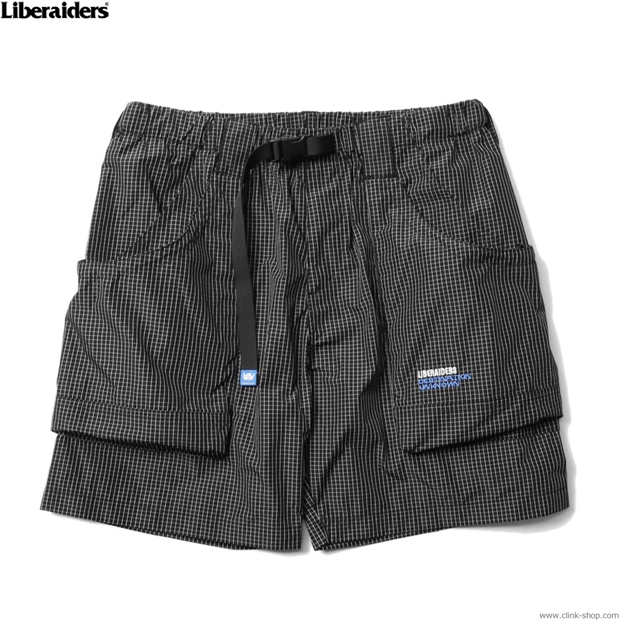 LIBERAIDERS GRID CLOTH UTILITY SHORTS (BLACK) #70801