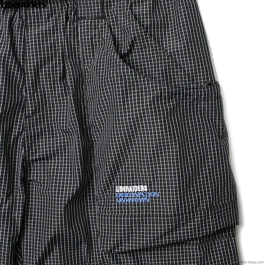 LIBERAIDERS GRID CLOTH UTILITY SHORTS (BLACK) #70801