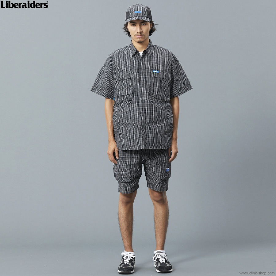 LIBERAIDERS GRID CLOTH UTILITY SHORTS (BLACK) #70801