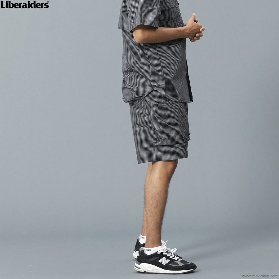 LIBERAIDERS GRID CLOTH UTILITY SHORTS (BLACK) #70801