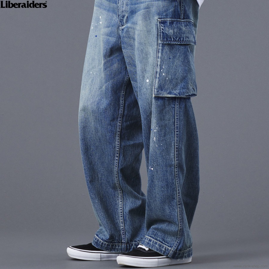 LIBERAIDERS DENIM CARGO PANTS (BLUE) #77709