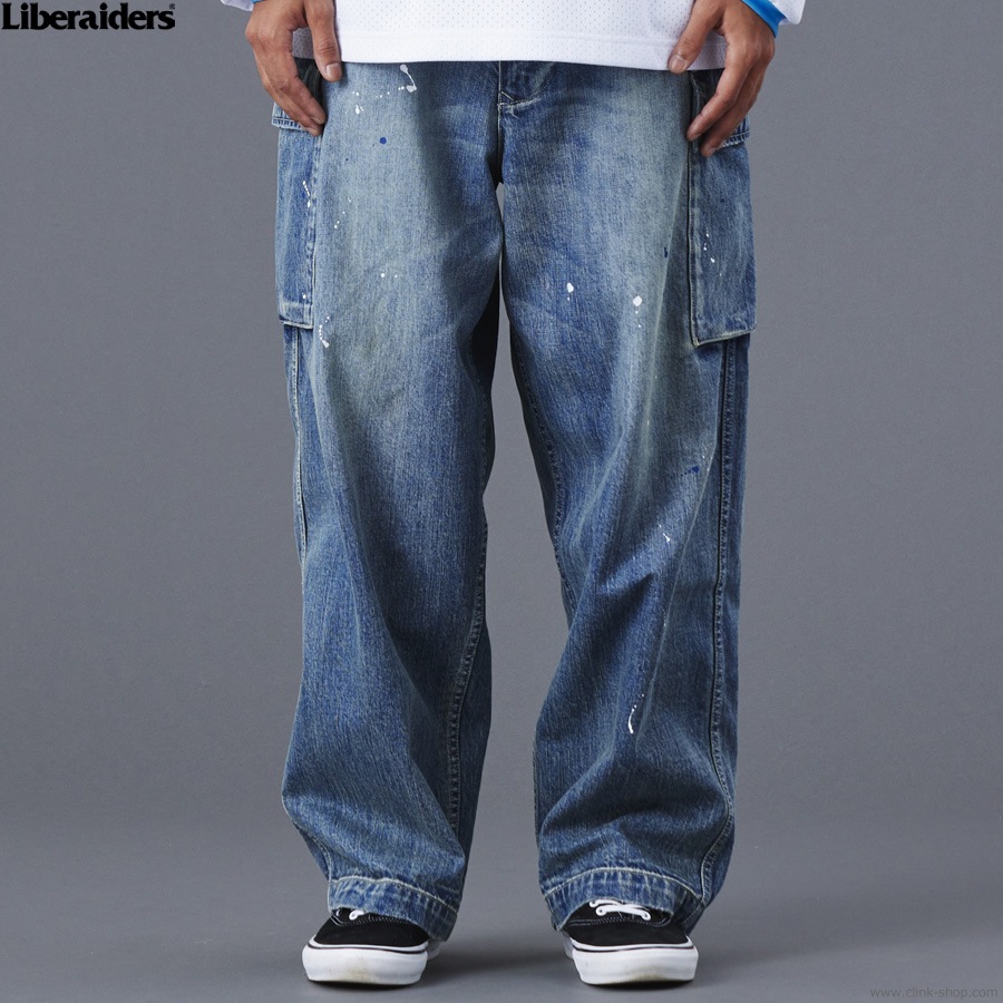LIBERAIDERS DENIM CARGO PANTS (BLUE) #77709