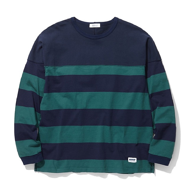 RADIALL BOARD WALK - CREW NECK T-SHIRT L/S (NAVY)