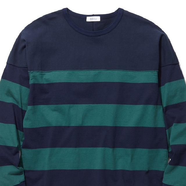 RADIALL BOARD WALK - CREW NECK T-SHIRT L/S (NAVY)