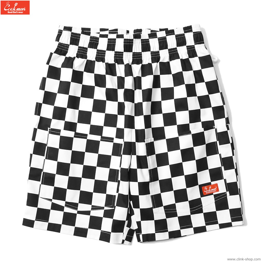 COOKMAN CHEF PANTS SHORT FRONT POCKET CHECKER