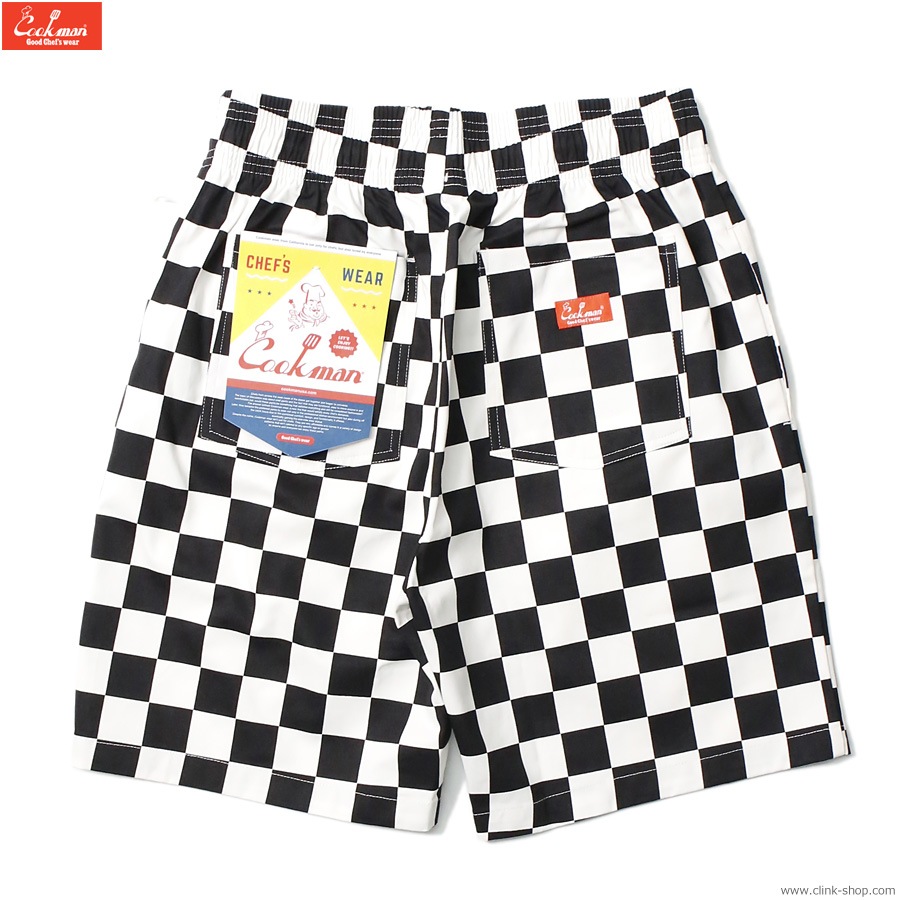 COOKMAN CHEF PANTS SHORT FRONT POCKET CHECKER