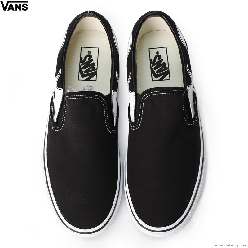 VANS CLASSIC SLIP-ON BLACK/WHITE (FLAME)