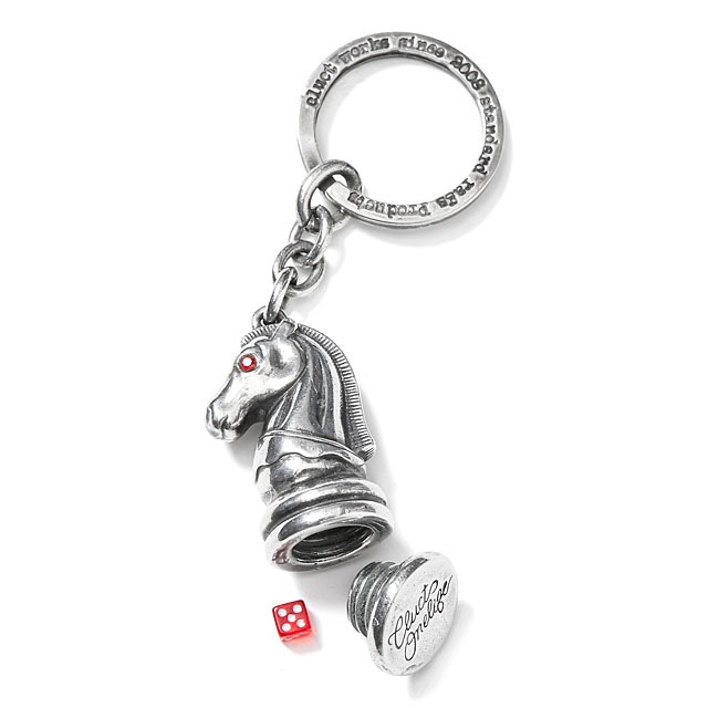 CLUCT HORSE CAPSULE KEY RING (SILVER) #02618