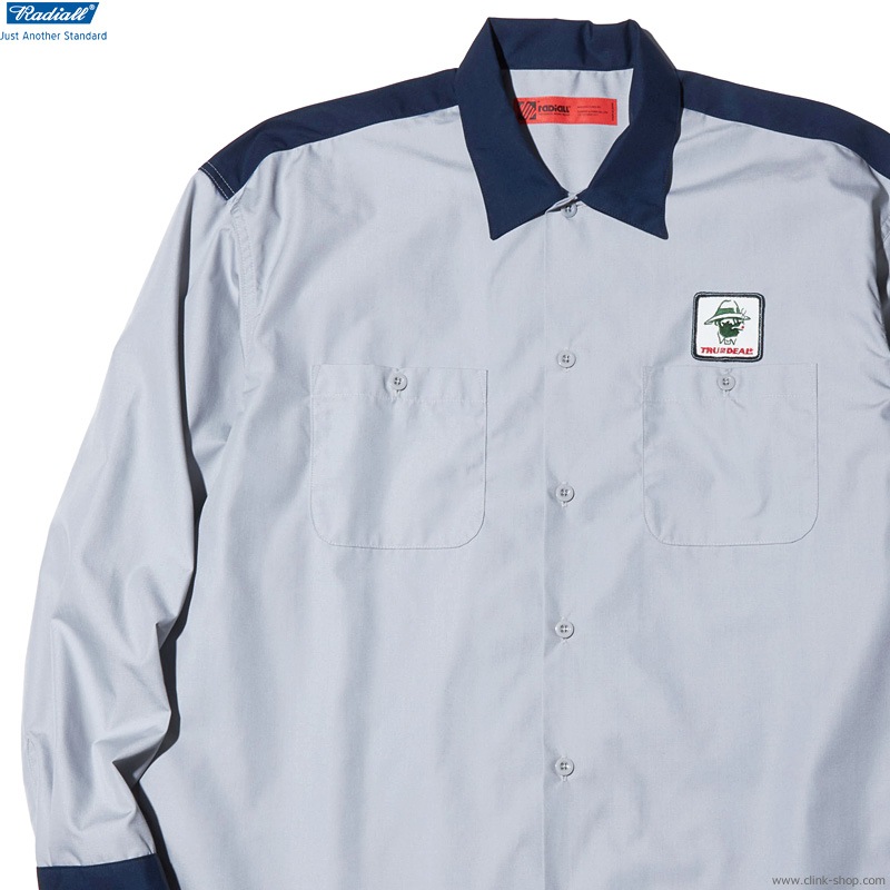 CLINK｜RADIALL TRUE DEAL - REGULAR COLLARED SHIRT L/S (LIGHT GRAY