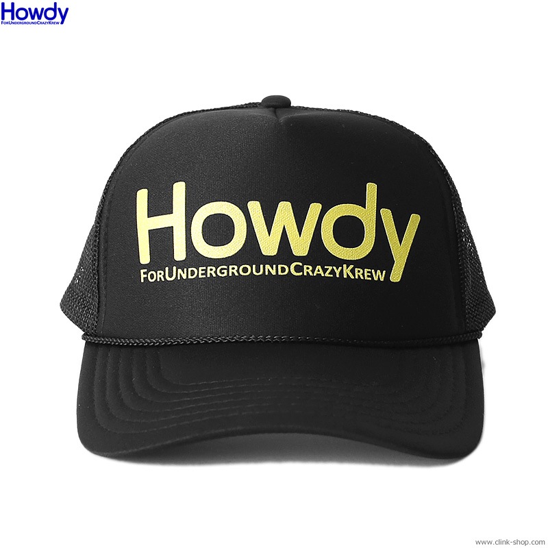 Howdy Logo Mesh Cap (BLKYLW) [HWD2101-CP01]