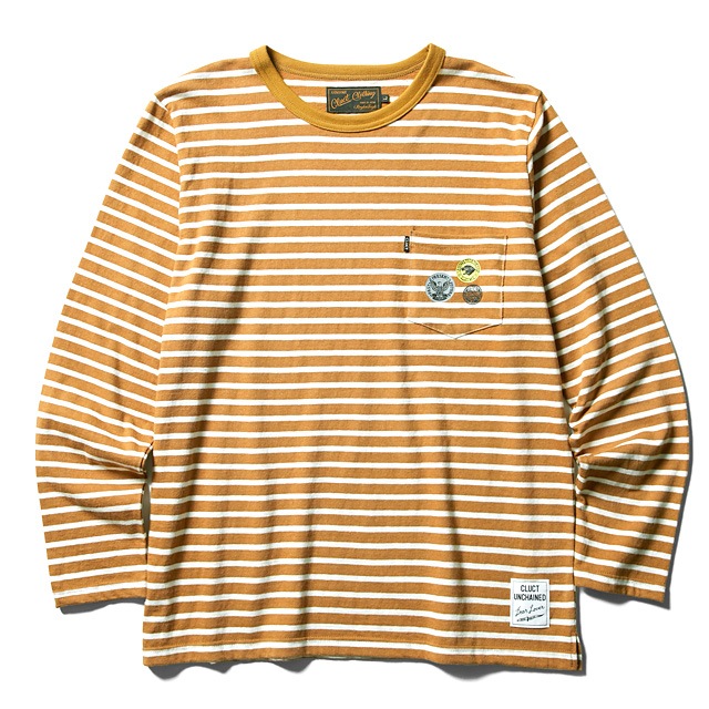 CLUCT L/S WOOL PKT CREW (CAMEL��WHITE) #02801