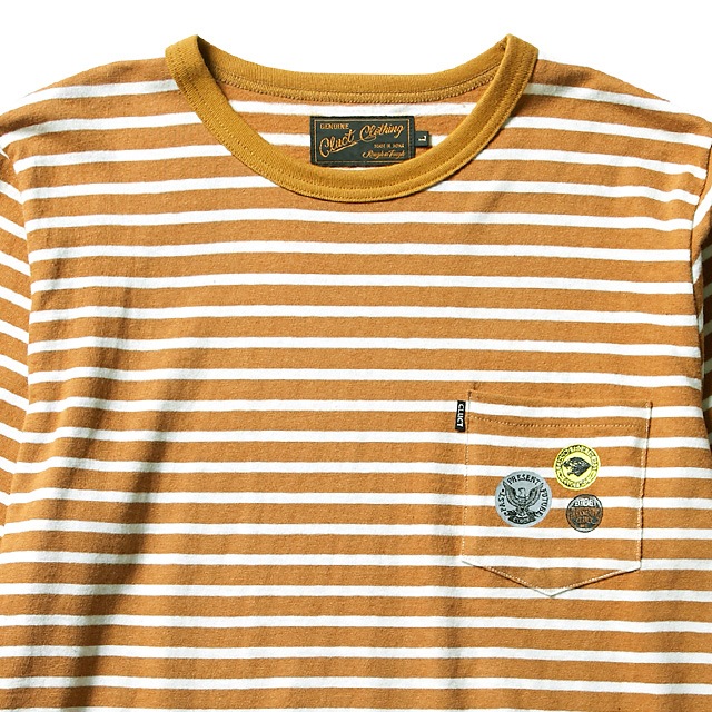 CLUCT L/S WOOL PKT CREW (CAMEL��WHITE) #02801