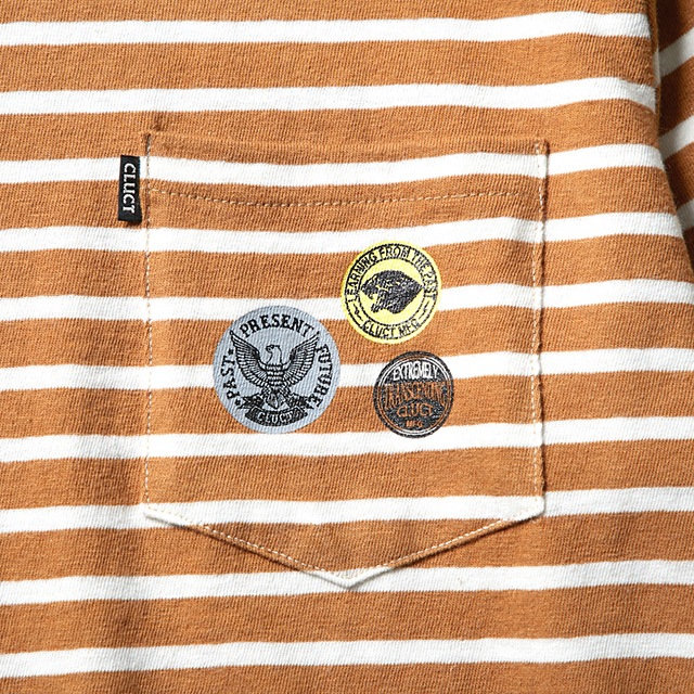 CLUCT L/S WOOL PKT CREW (CAMEL��WHITE) #02801