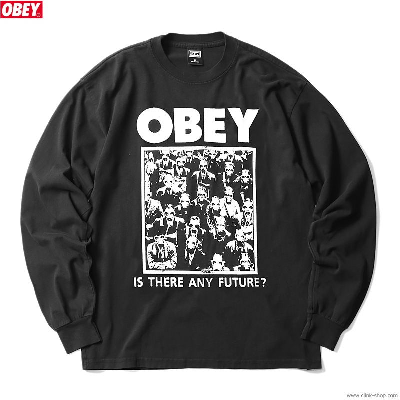 OBEY HEAVYWEIGHT LS TEE "IS THERE ANY FUTURE" (BLACK)