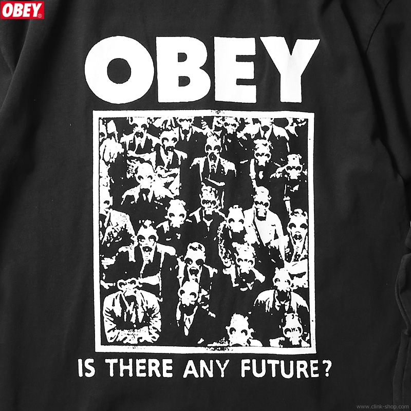 OBEY HEAVYWEIGHT LS TEE "IS THERE ANY FUTURE" (BLACK)